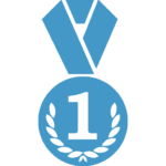 circle-medal-with-wreath-and-number-1-sign